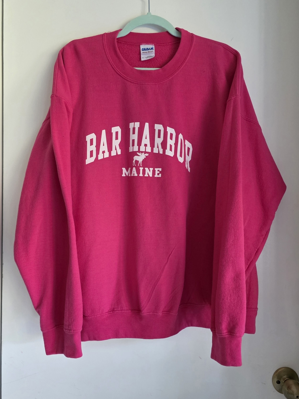 Gildan Heavy Blend Crewneck Sweatshirt - Bright Pink Xl - Picture 1 of 3